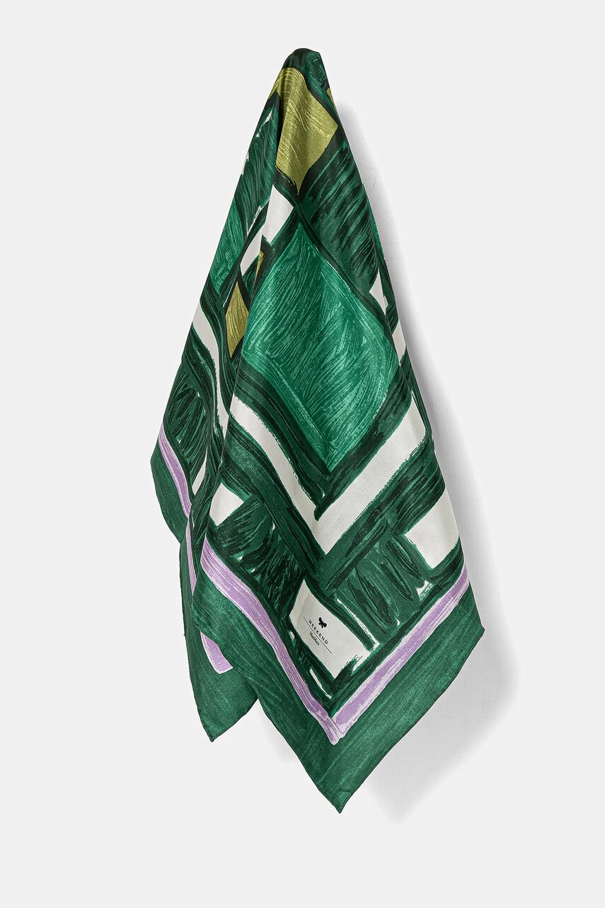 Weekend Max Mara esarfa de matase femei, culoarea verde, modelator, 2515541035600