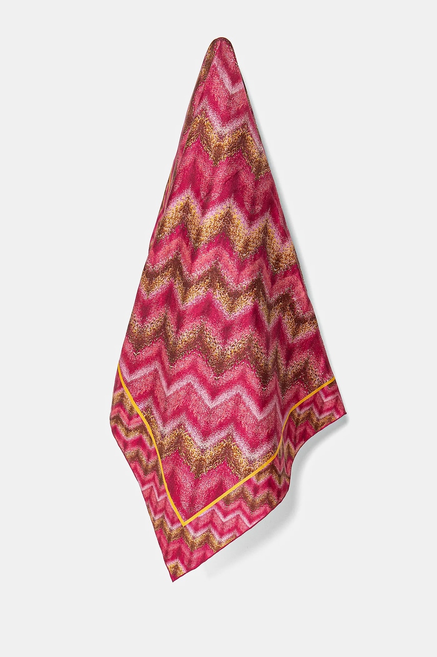 Missoni esarfa de matase femei, culoarea roz, modelator, FO41TWDA043 Missoni esarfa de matase femei, culoarea roz, modelator, FO41TWDA043