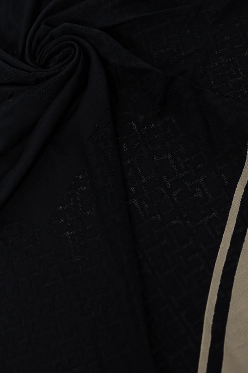Tommy Hilfiger selyem kendő sötétkék, női, mintás, AW0AW17144 termék 2. képe