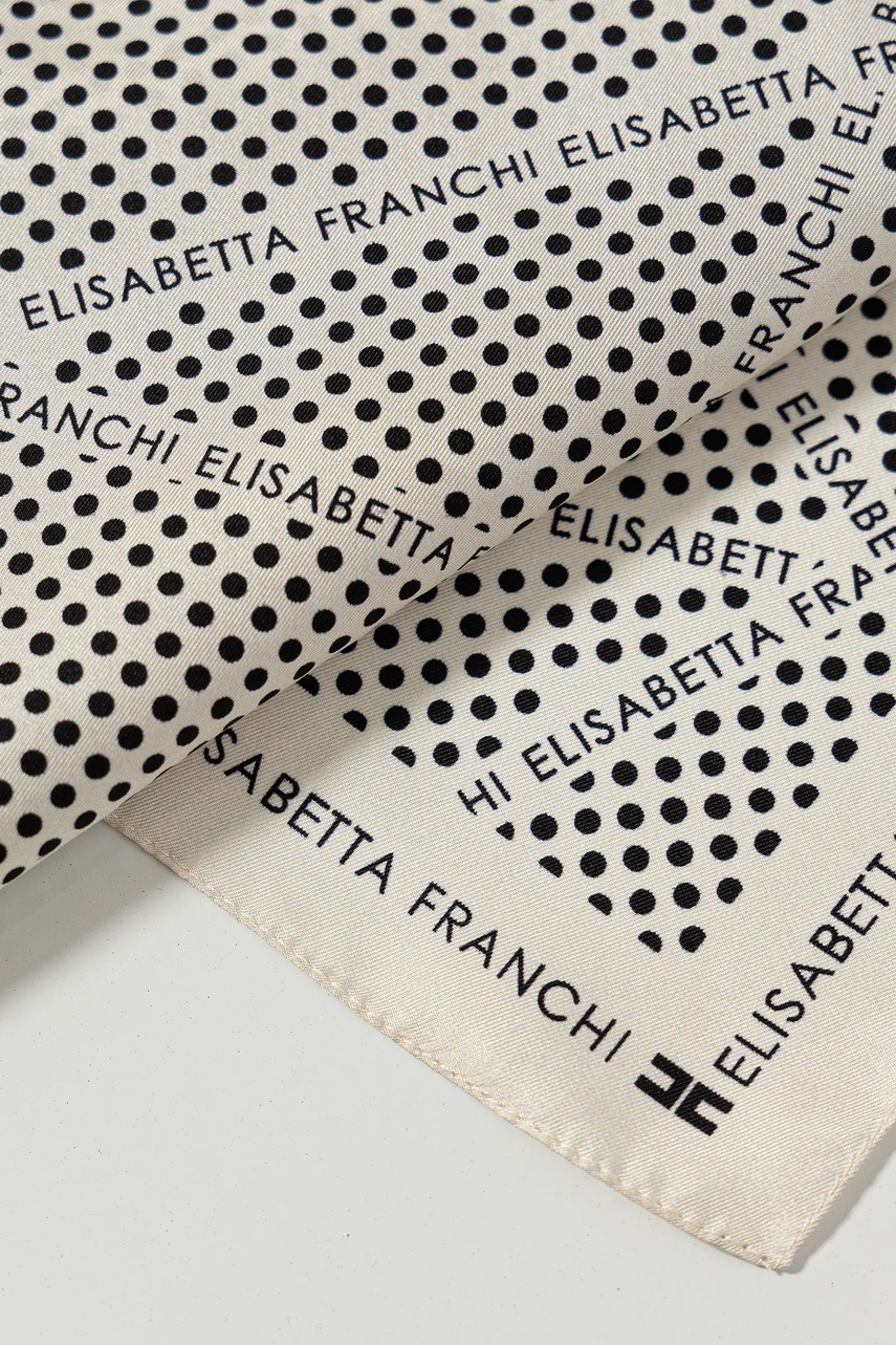 Elisabetta Franchi selyem kendő fekete, női, mintás, FO06F52E2 termék 2. képe
