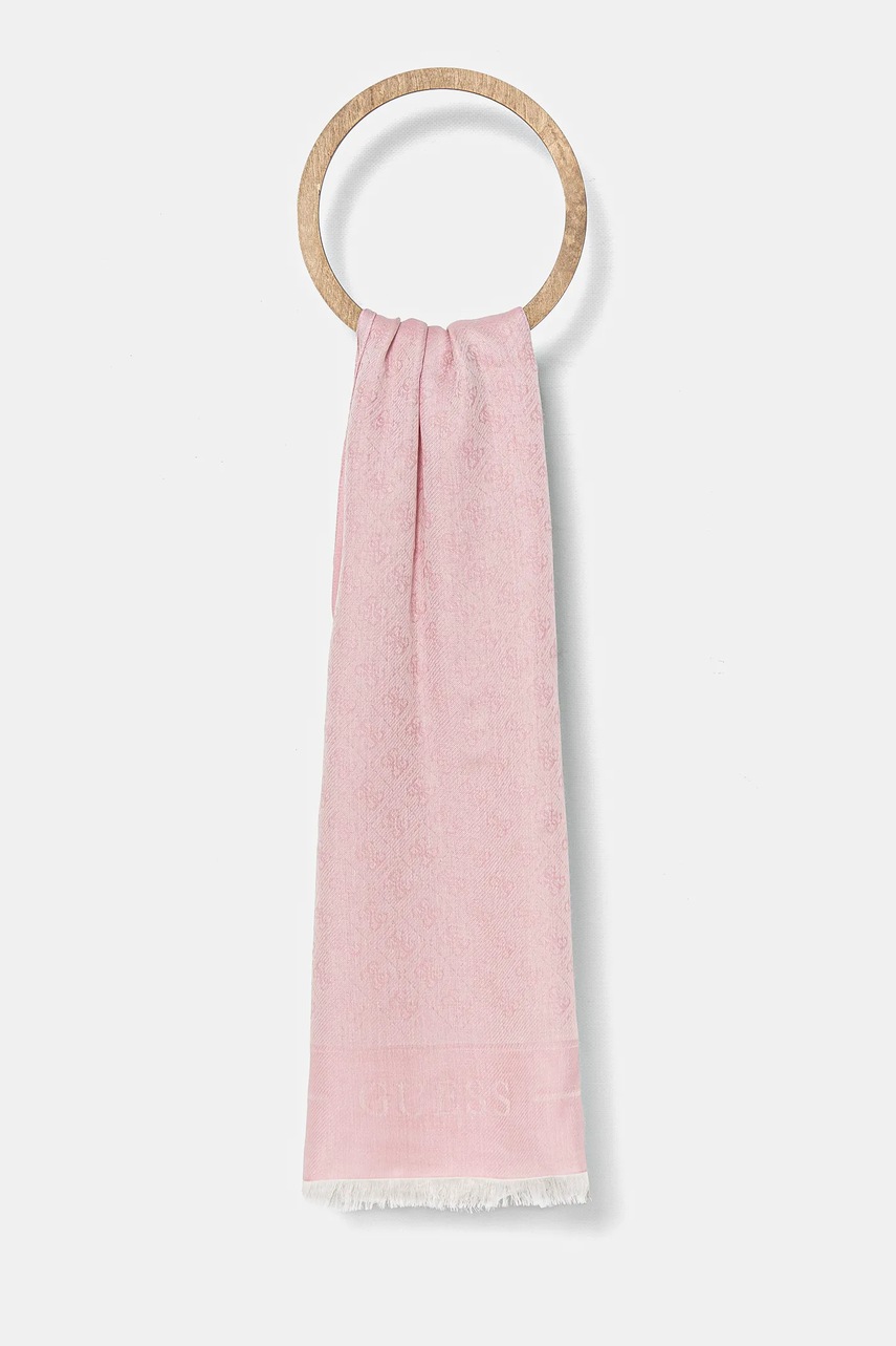 Levně Šála Guess ZAMIRA růžová barva, AW5277 MOD03