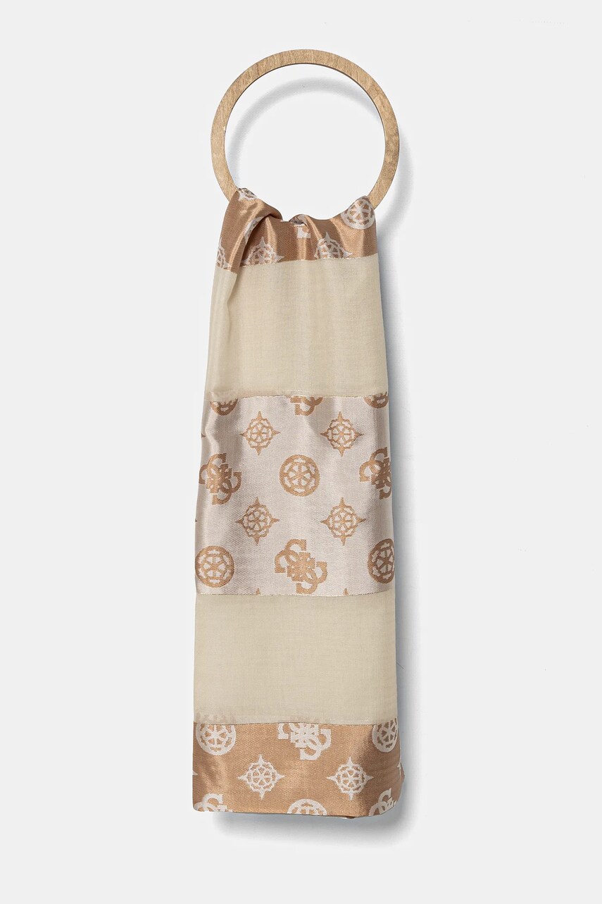 Levně Šála Guess CRESIDIA béžová barva, AW5316 POL03