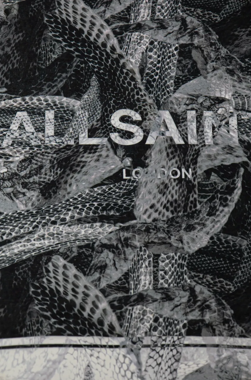 Платок AllSaints женский цвет серый узор 29AS101735 Платок AllSaints женский цвет серый узор 29AS101735