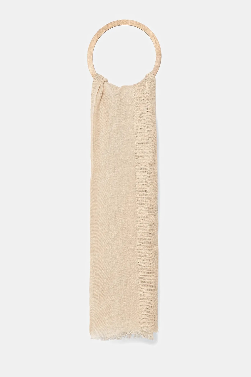 United Colors of Benetton șal de in culoarea bej, uni, 64GSDU01S