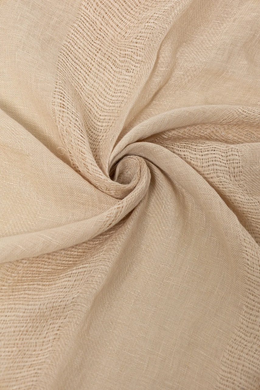 Льняная шаль United Colors of Benetton цвет бежевый однотонная 64GSDU01S