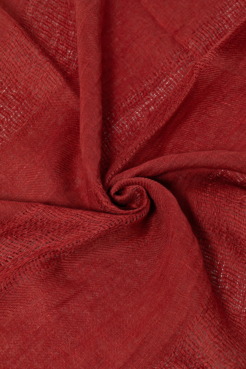 Льняная шаль United Colors of Benetton цвет бордовый однотонная 64GSDU01S