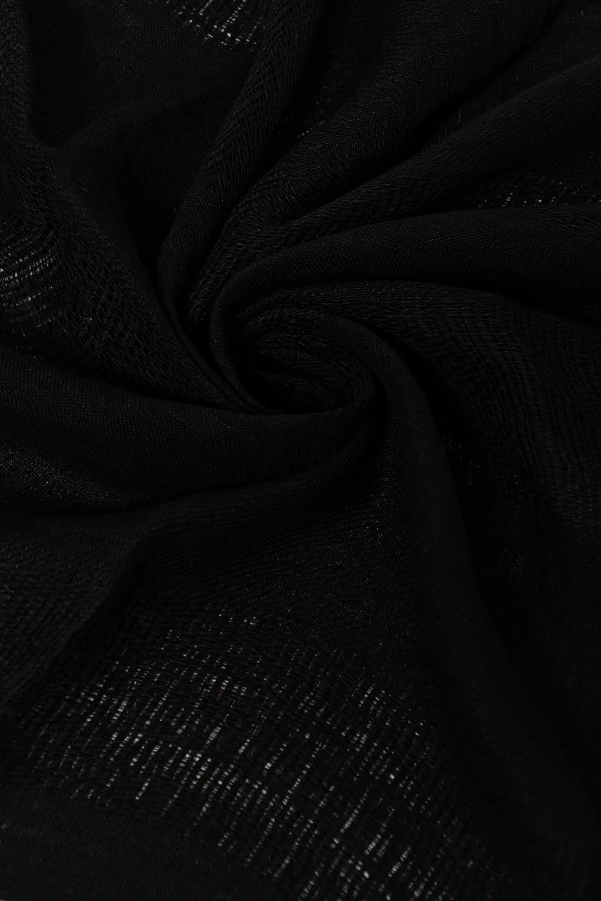 Льняная шаль United Colors of Benetton цвет чёрный однотонная 64GSDU01S