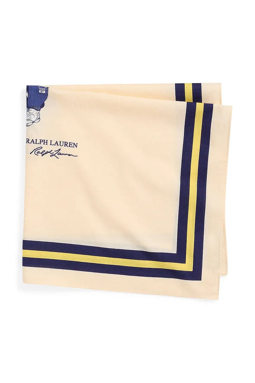 Хлопковый шарф Polo Ralph Lauren мужская цвет белый узор 449973182 Хлопковый шарф Polo Ralph Lauren мужская цвет белый узор 449973182