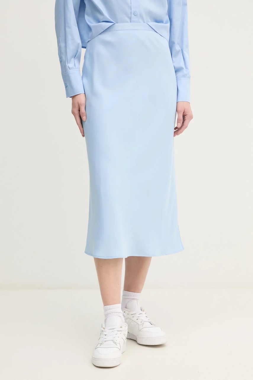 Sukně Calvin Klein modrá barva, midi, K20K207884