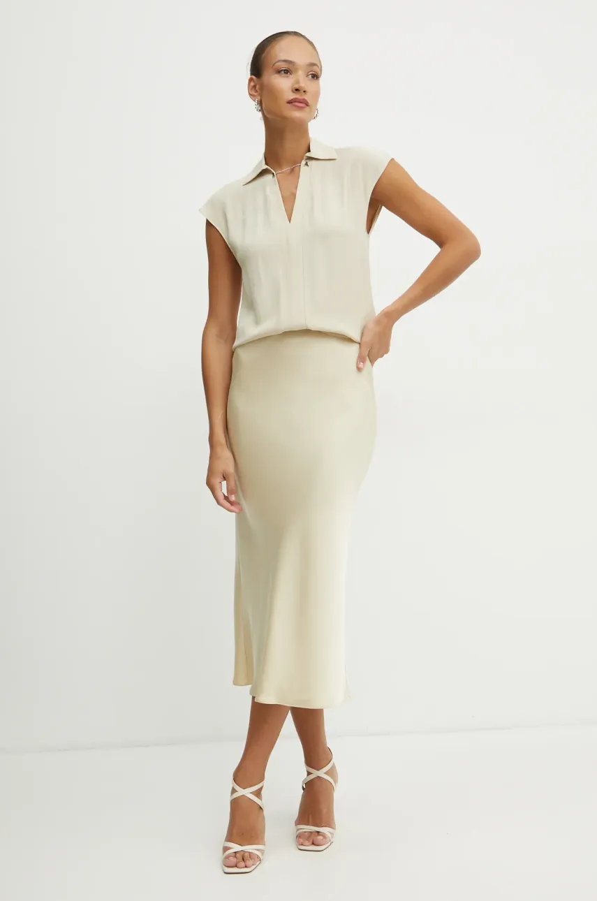Юбка Patrizia Pepe цвет бежевый maxi прямая 8G0420 A459 Юбка Patrizia Pepe цвет бежевый maxi прямая 8G0420 A459