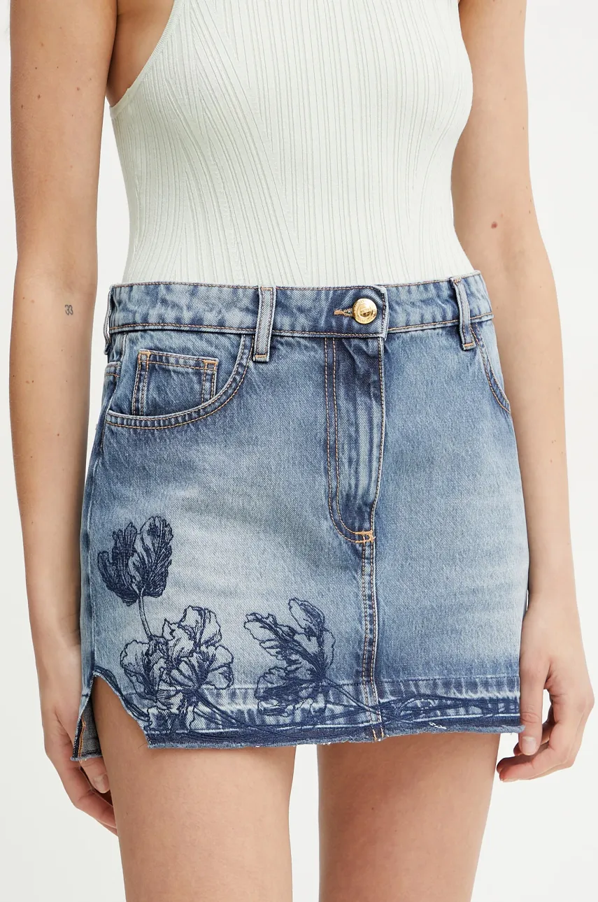 Elisabetta Franchi fusta jeans mini, creion, GJ34N51E2