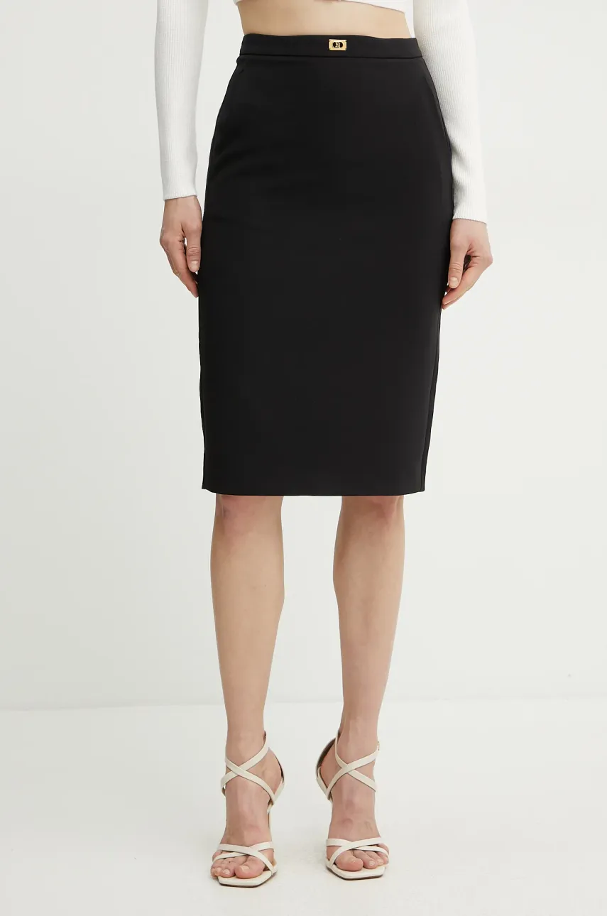 Sukně Elisabetta Franchi černá barva, midi, pouzdrová, GO09951E2