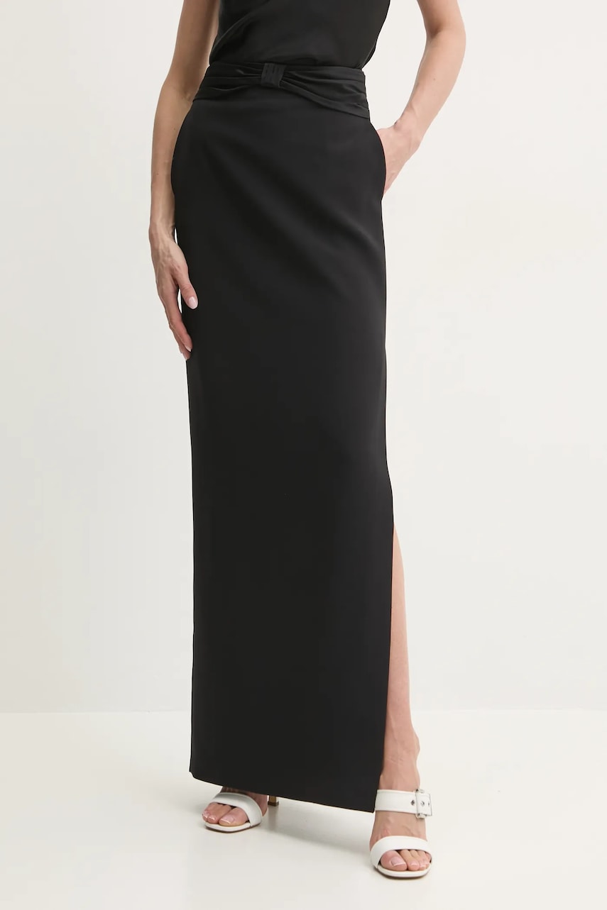 Elisabetta Franchi fusta culoarea negru, maxi, drept, GO10151E2