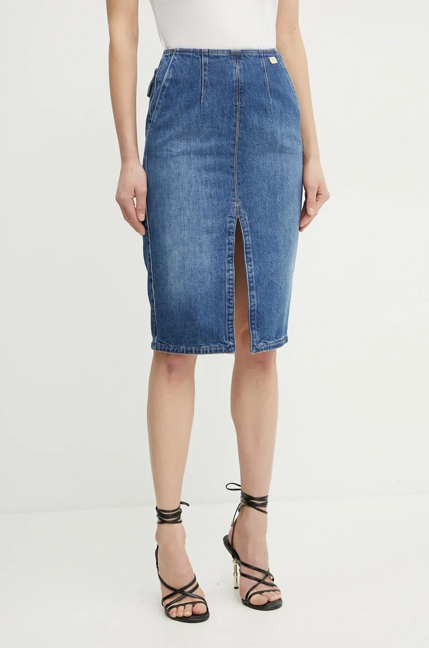 Elisabetta Franchi fusta jeans midi, drept, GJ35N51E2