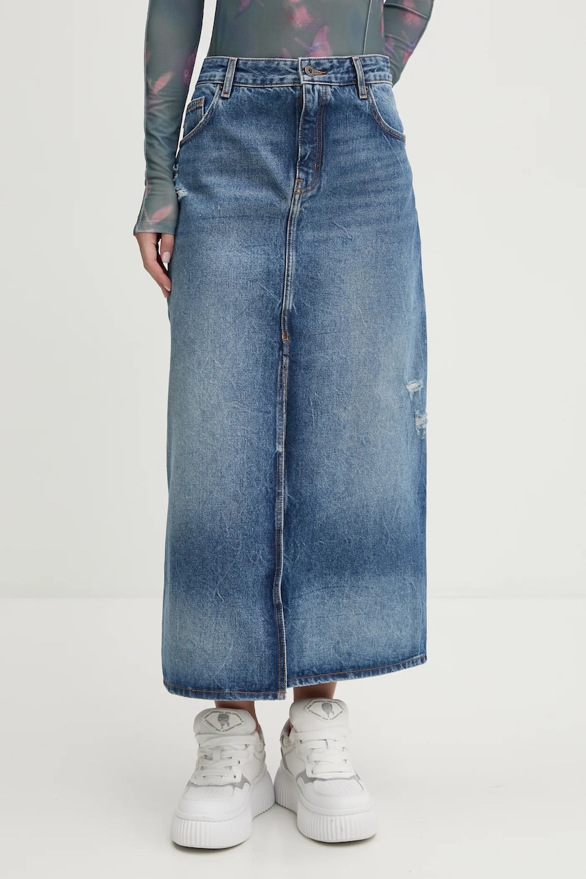 Hugo Blue fusta jeans midi, drept, 50531699