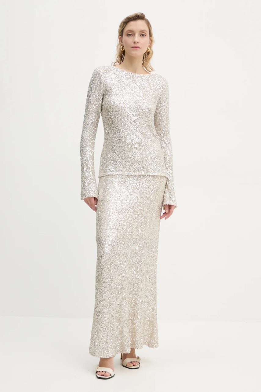 Юбка Bruuns Bazaar цвет серебрянный maxi прямая BBW4195 Юбка Bruuns Bazaar цвет серебрянный maxi прямая BBW4195
