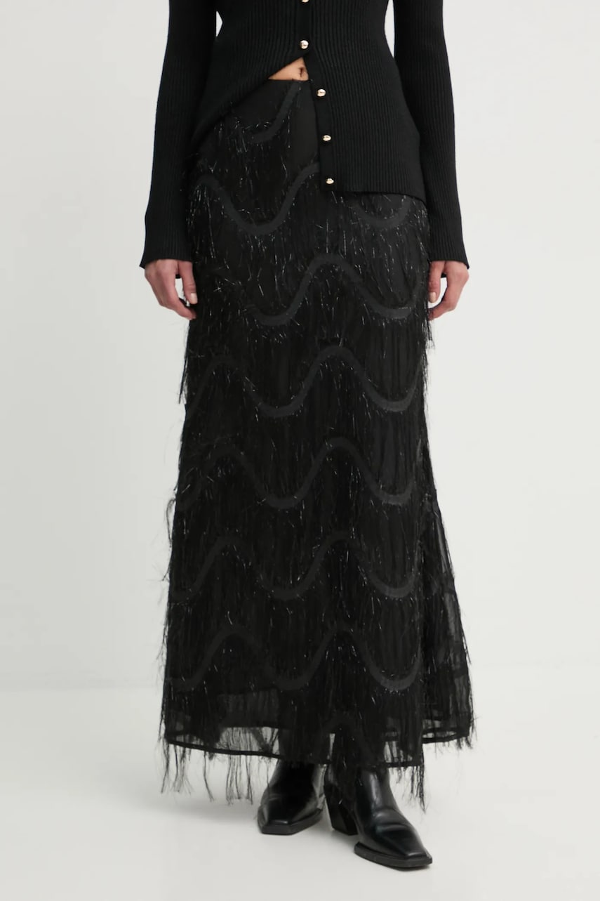 Bruuns Bazaar fustă culoarea negru, maxi, evazați, BBW4196 Bruuns Bazaar fustă culoarea negru, maxi, evazați, BBW4196