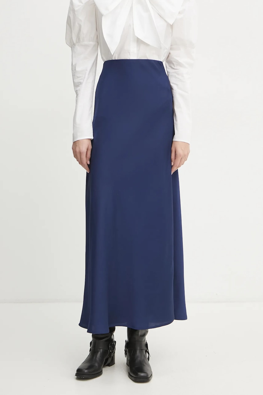 Bruuns Bazaar fusta culoarea albastru marin, maxi, drept, BBW4296 Bruuns Bazaar fusta culoarea albastru marin, maxi, drept, BBW4296