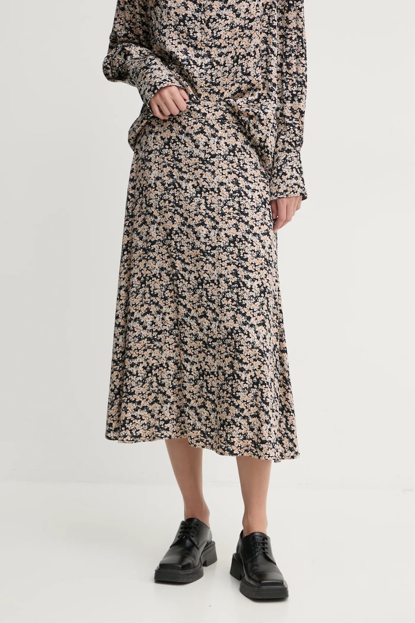 Bruuns Bazaar fusta culoarea negru, midi, evazati, BBW4311 Bruuns Bazaar fusta culoarea negru, midi, evazati, BBW4311