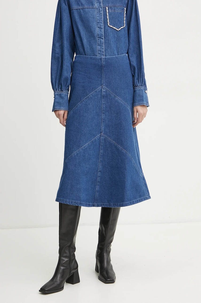 Bruuns Bazaar fusta jeans midi, evazati, BBW4465