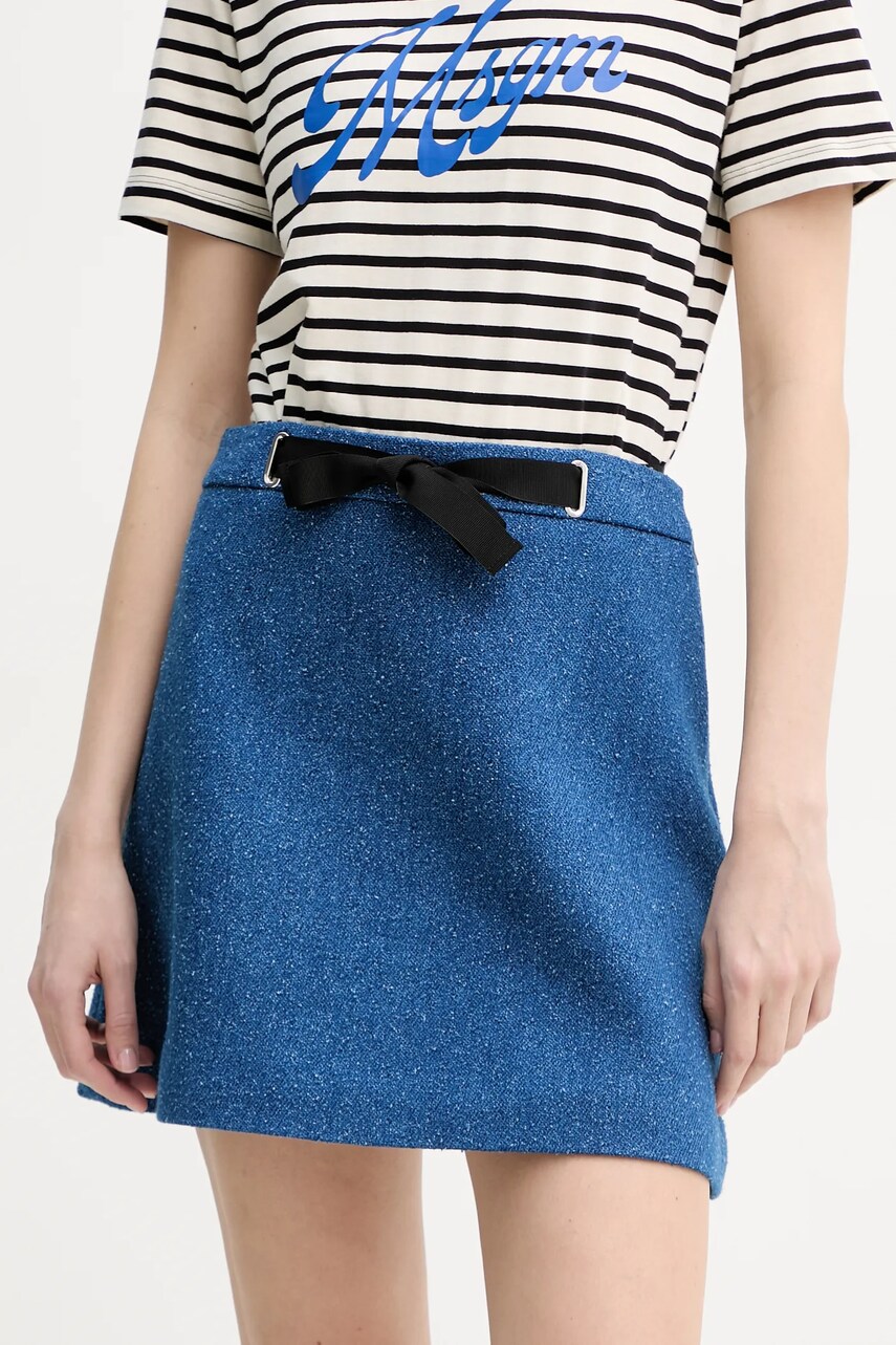 MSGM fustă culoarea albastru marin, mini, evazati, 3841MDD15.257112