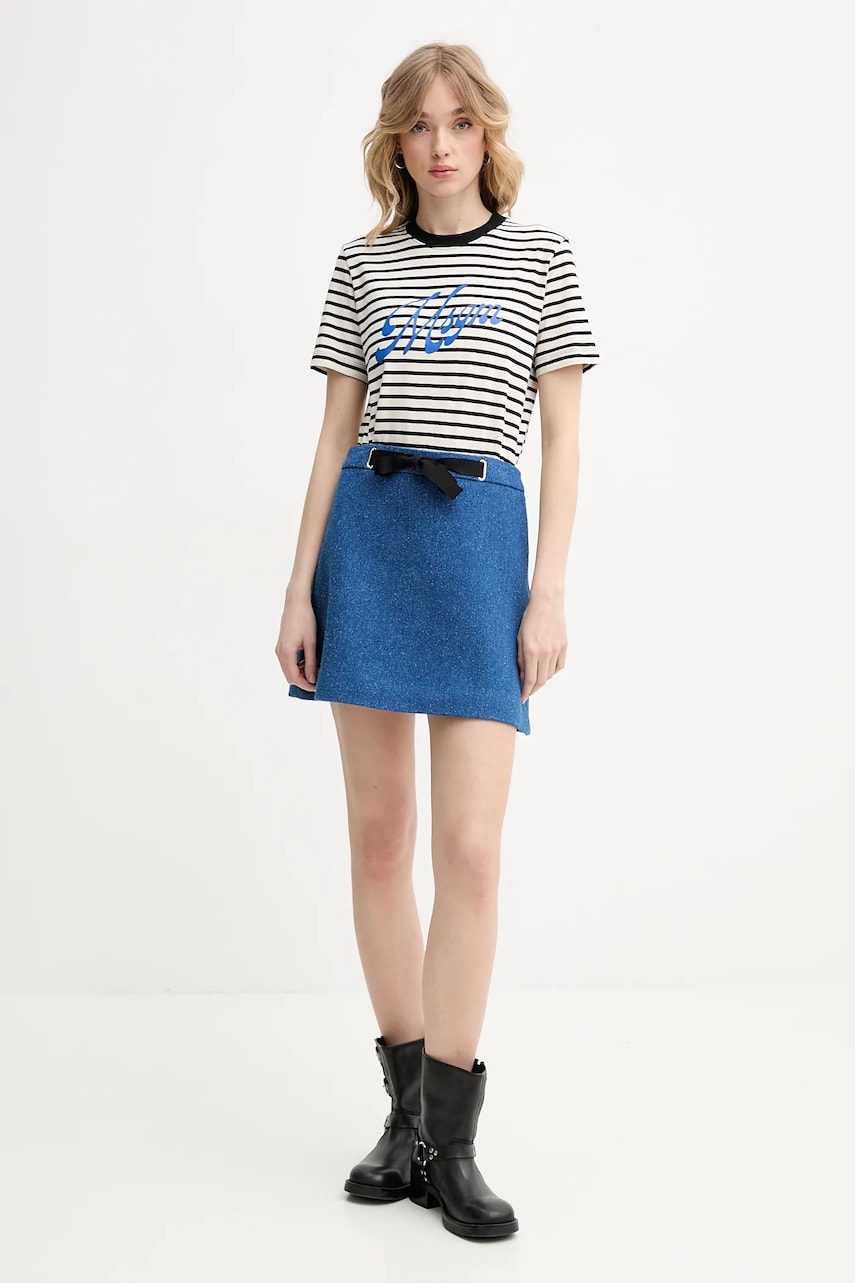 Юбка MSGM цвет синий mini расклешённая 3841MDD15.257112 Юбка MSGM цвет синий mini расклешённая 3841MDD15.257112