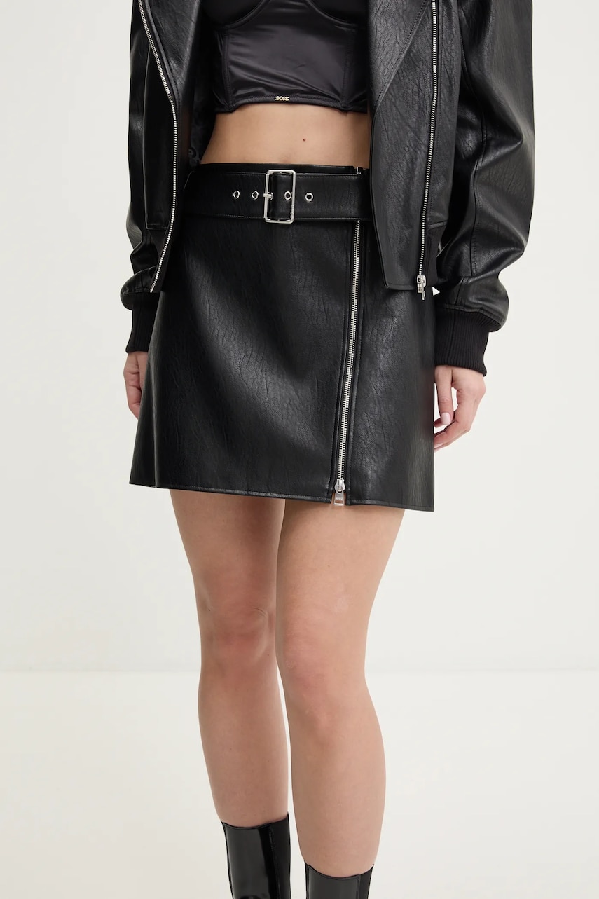 HUGO fusta culoarea negru, mini, evazata, 50533859