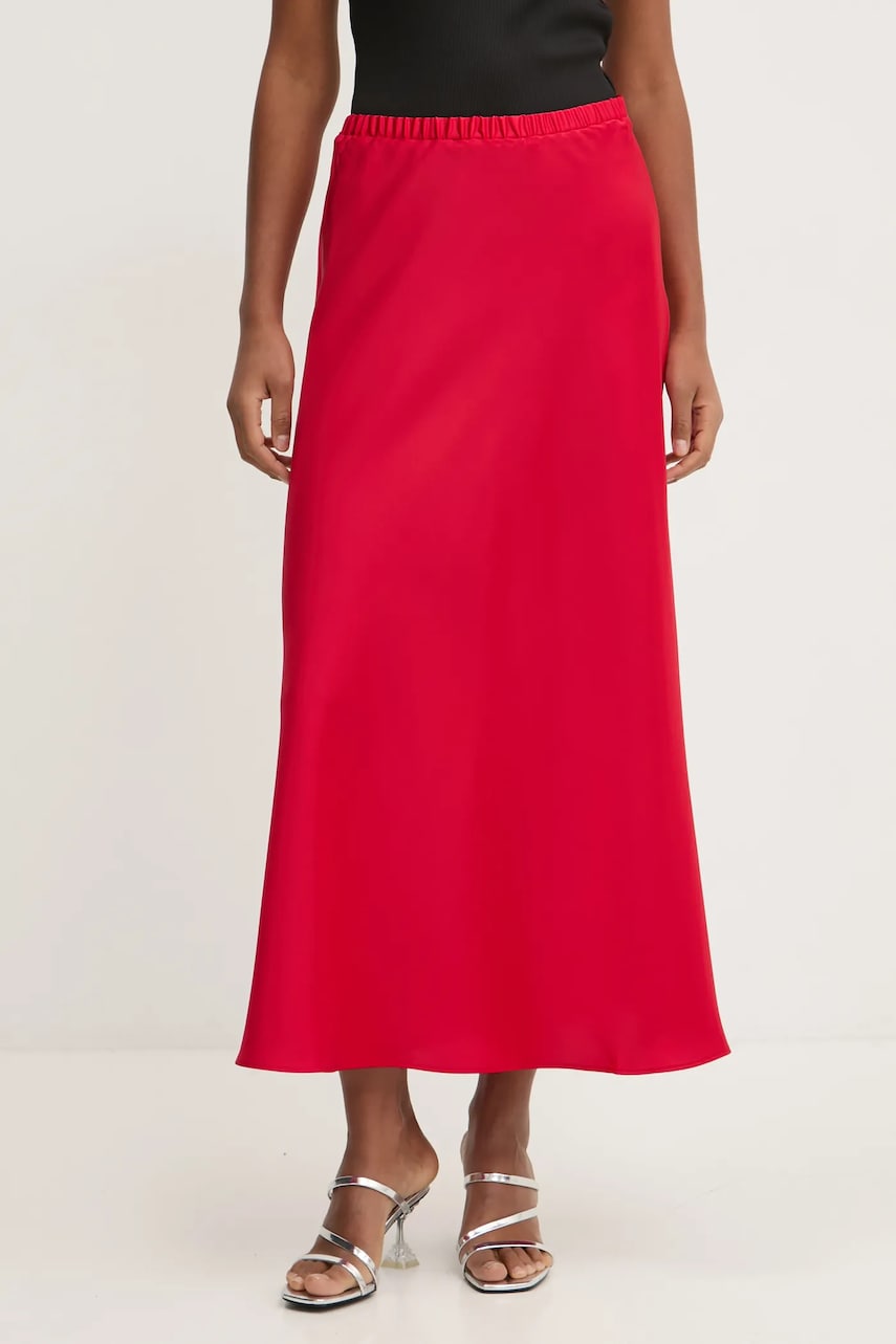 HUGO fusta culoarea rosu, maxi, evazati, 50534585