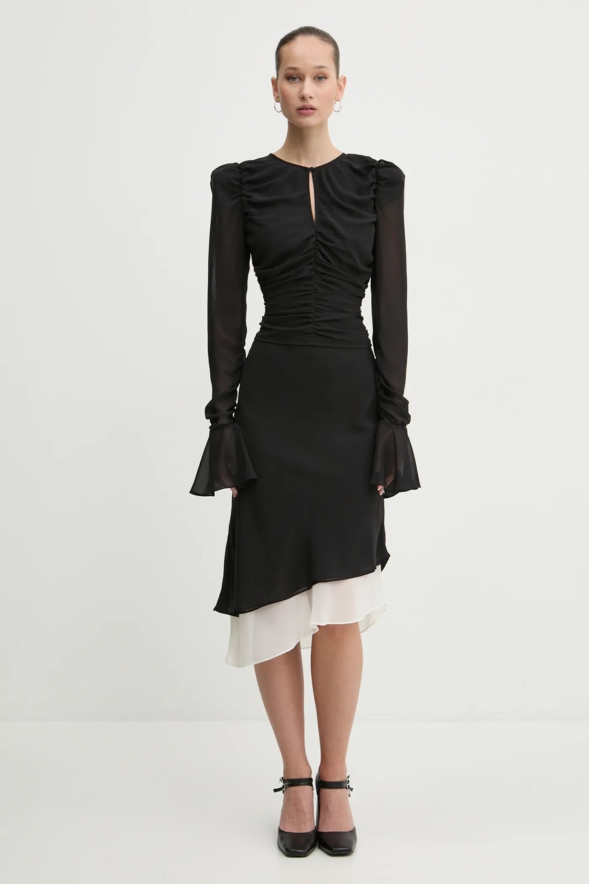 Юбка Rotate цвет чёрный midi расклешённая 113496100