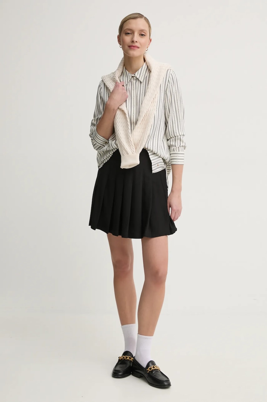 Юбка Tommy Hilfiger цвет чёрный mini расклешённая WW0WW43880 Юбка Tommy Hilfiger цвет чёрный mini расклешённая WW0WW43880