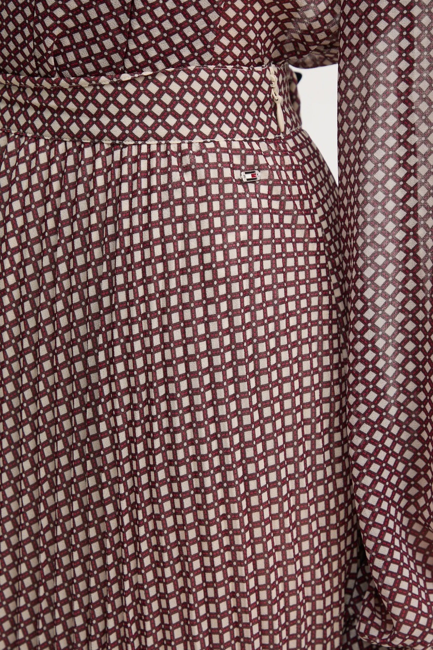 Φούστα Tommy Hilfiger χρώμα: μπορντό, WW0WW43883 φωτογραφία