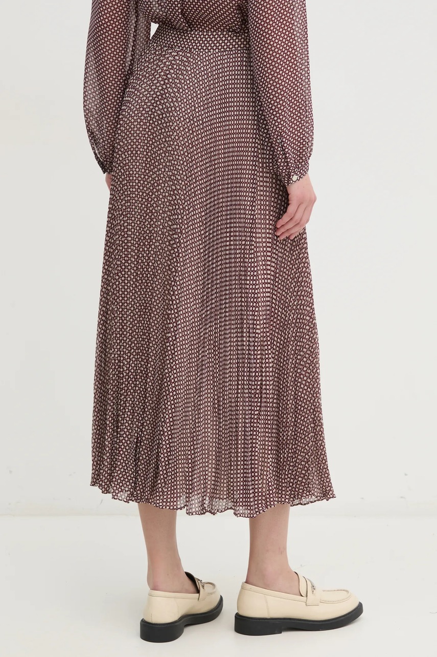 Φούστα Tommy Hilfiger χρώμα: μπορντό, WW0WW43883 φωτογραφία