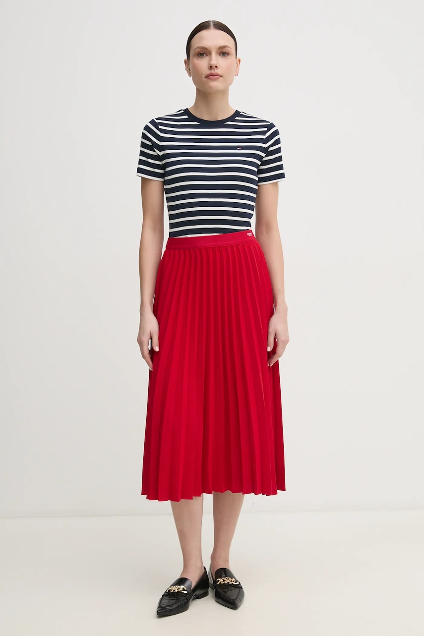 Юбка Tommy Hilfiger цвет синий midi расклешённая WW0WW43886 Юбка Tommy Hilfiger цвет синий midi расклешённая WW0WW43886
