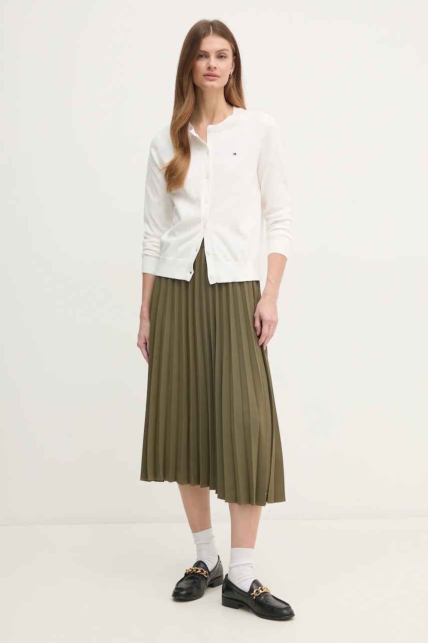 Юбка Tommy Hilfiger цвет зелёный midi расклешённая WW0WW43886 Юбка Tommy Hilfiger цвет зелёный midi расклешённая WW0WW43886