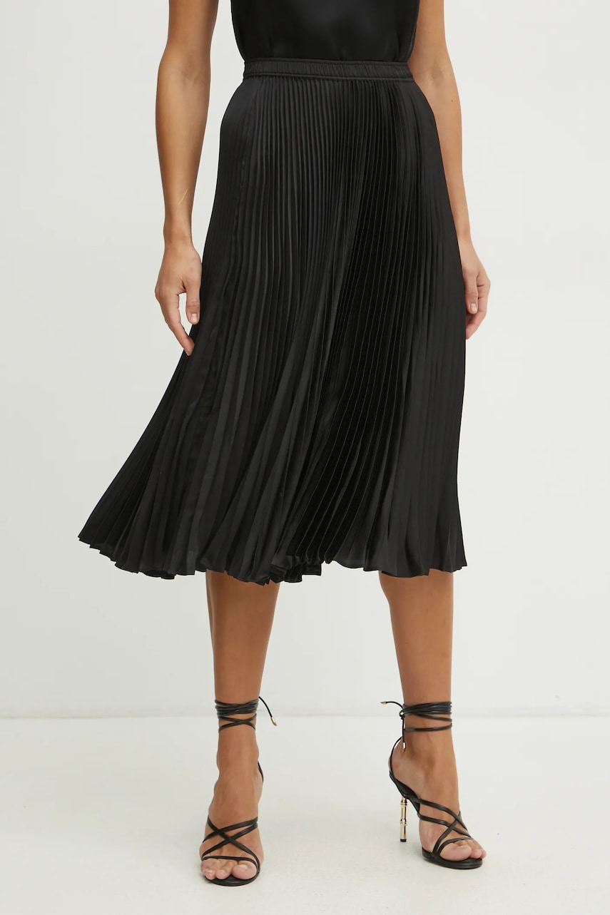BOSS Orange fusta culoarea negru, midi, evazati, 50536271 BOSS Orange fusta culoarea negru, midi, evazati, 50536271