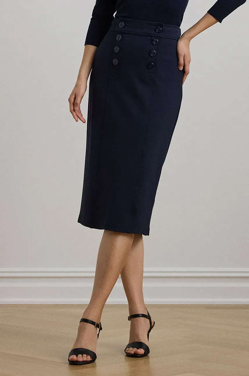 Юбка Lauren Ralph Lauren цвет синий midi карандаш 200957618 Юбка Lauren Ralph Lauren цвет синий midi карандаш 200957618