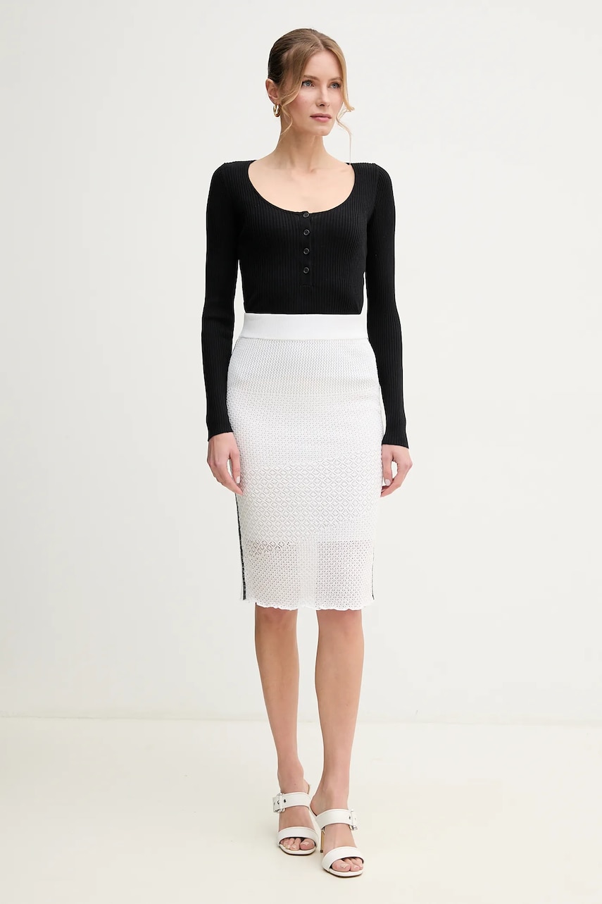Юбка Pinko цвет белый midi прямая 104892 A2EB Юбка Pinko цвет белый midi прямая 104892 A2EB