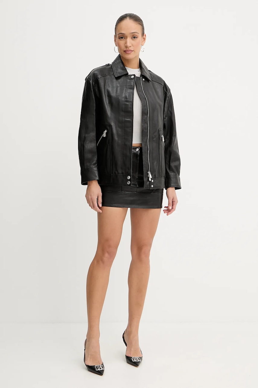 Кожаная юбка Pinko цвет чёрный mini карандаш 104957 A2I1 Кожаная юбка Pinko цвет чёрный mini карандаш 104957 A2I1
