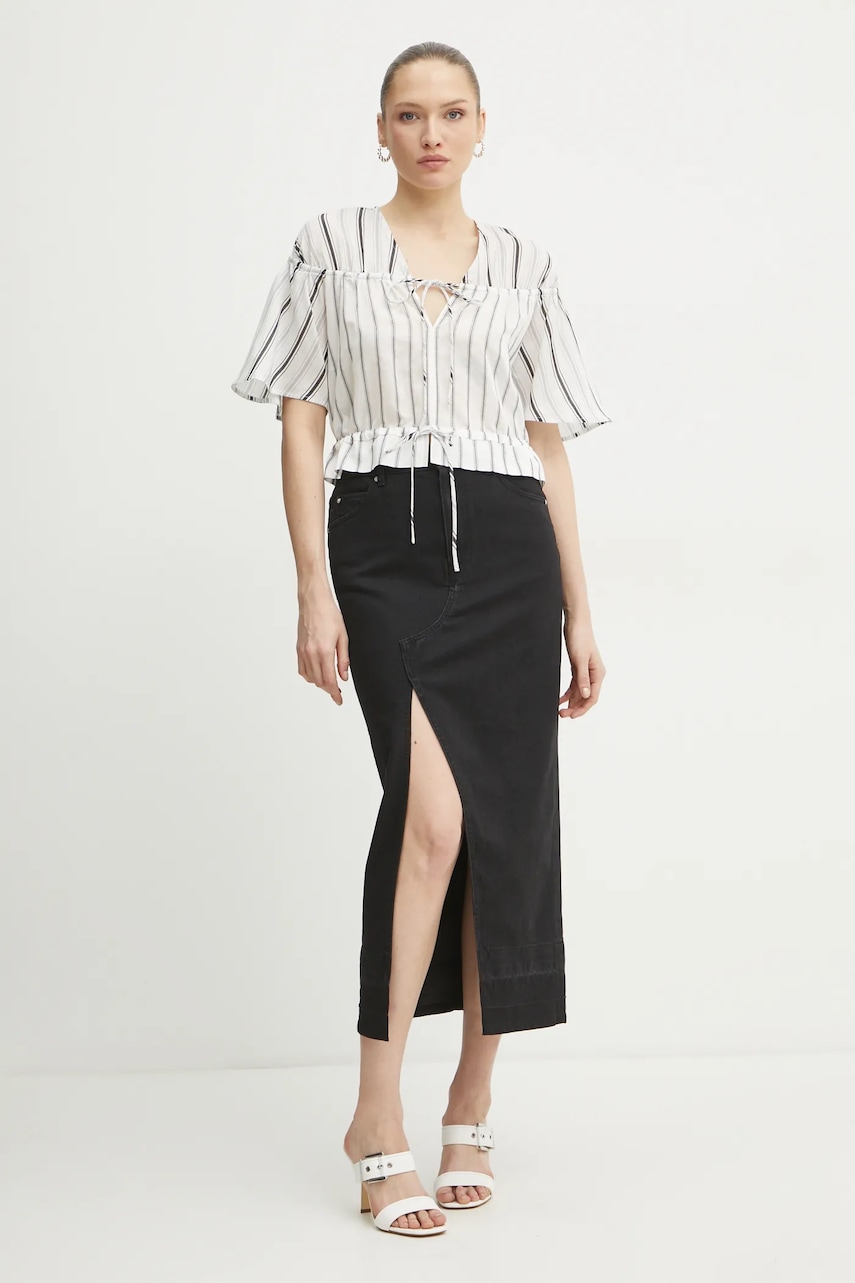 Джинсовая юбка Pinko цвет чёрный midi прямая 104628 A2GP Джинсовая юбка Pinko цвет чёрный midi прямая 104628 A2GP