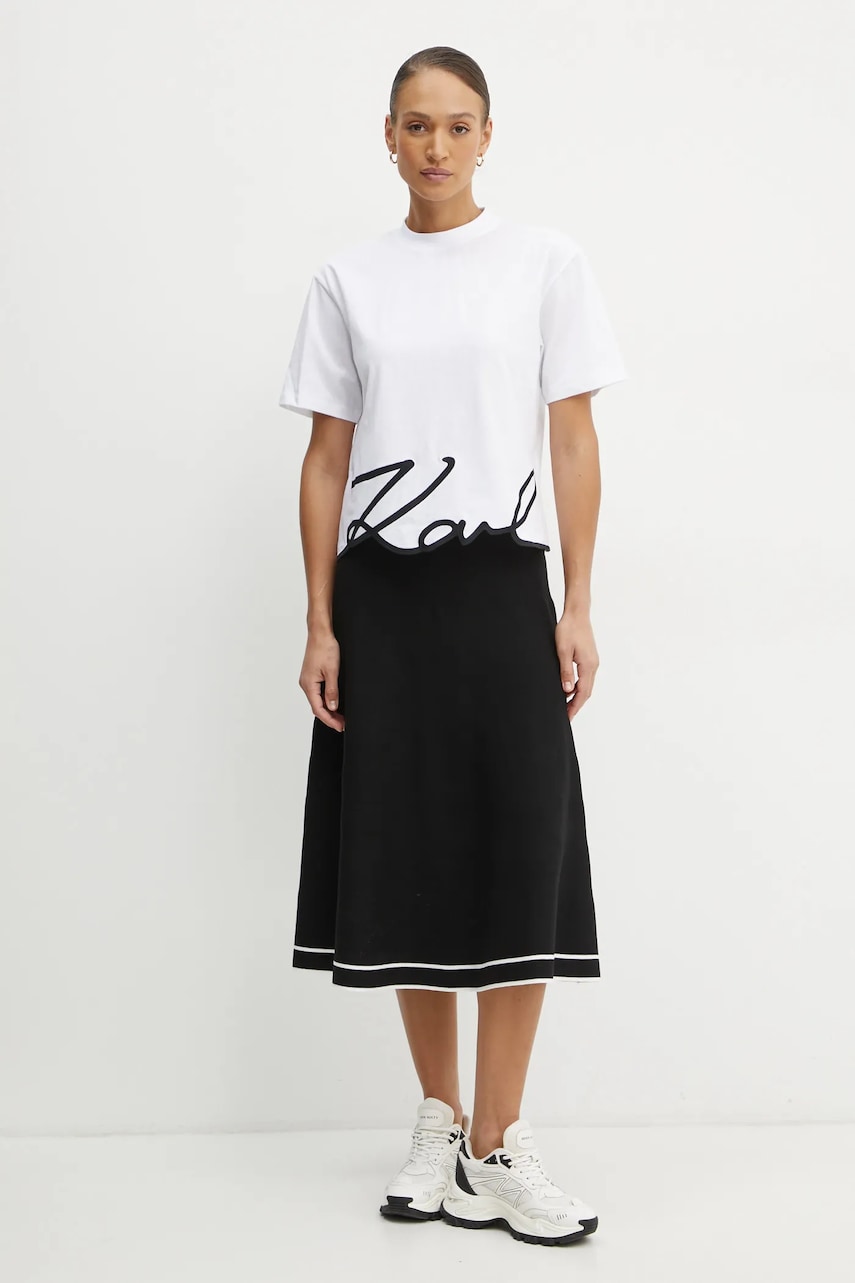 Юбка Karl Lagerfeld цвет чёрный maxi расклешённая A1W12005 Юбка Karl Lagerfeld цвет чёрный maxi расклешённая A1W12005