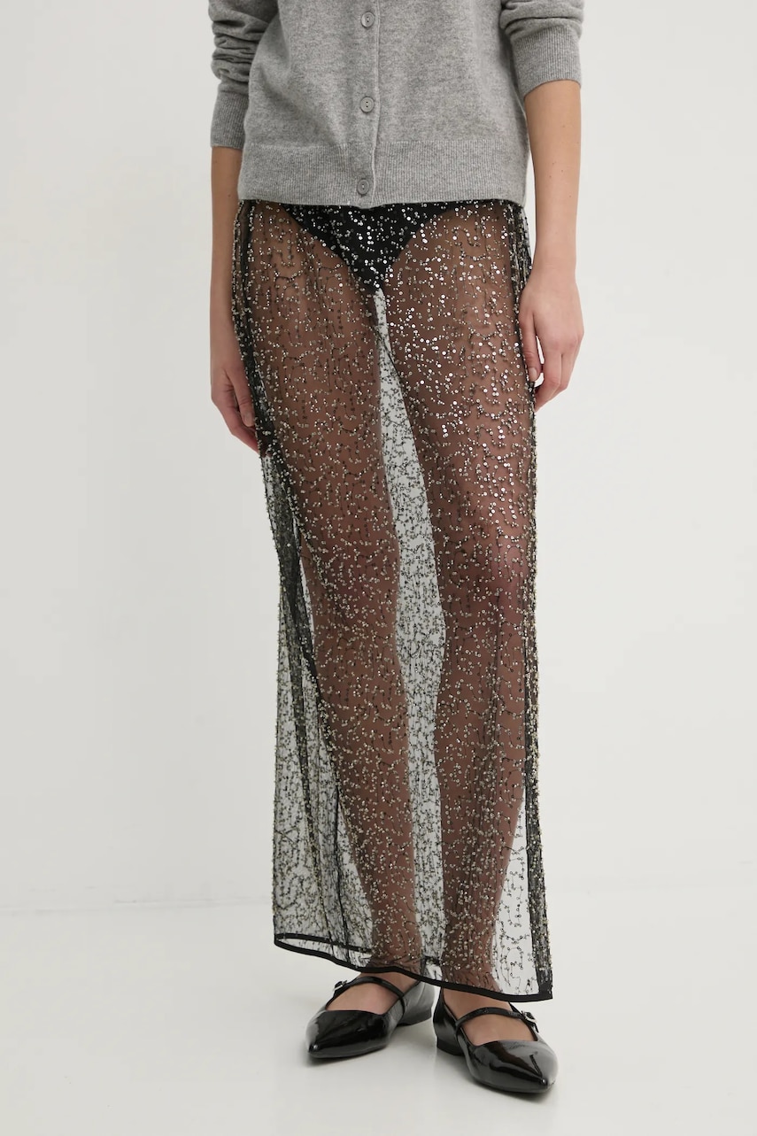 Samsoe Samsoe fustă SAAGNETA culoarea negru, maxi, drept, F24400144 Samsoe Samsoe fustă SAAGNETA culoarea negru, maxi, drept, F24400144