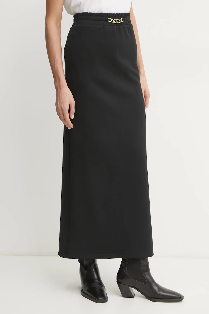 Levně Bavlněná sukně Twinset černá barva, maxi, 251TE2072