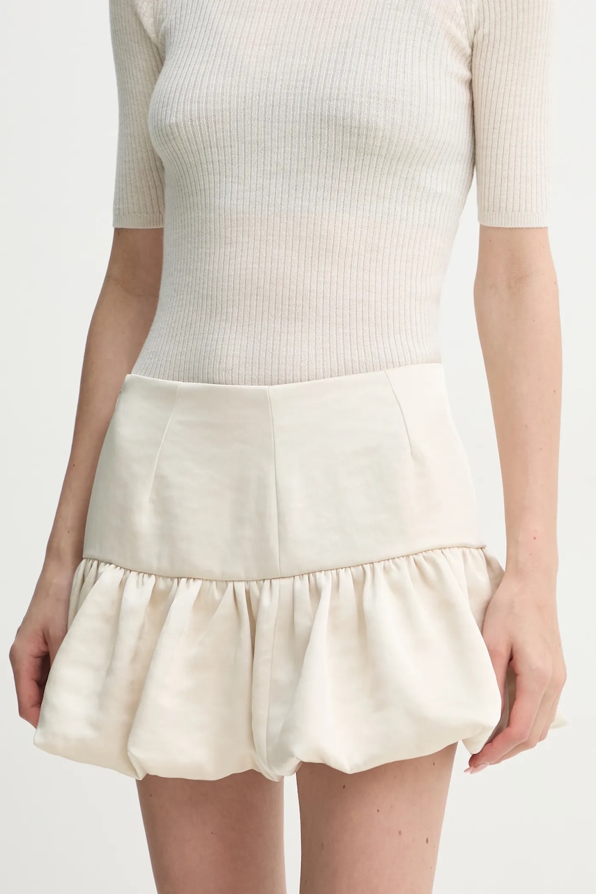 Herskind fusta Laja culoarea bej, mini, evazati, 5459185