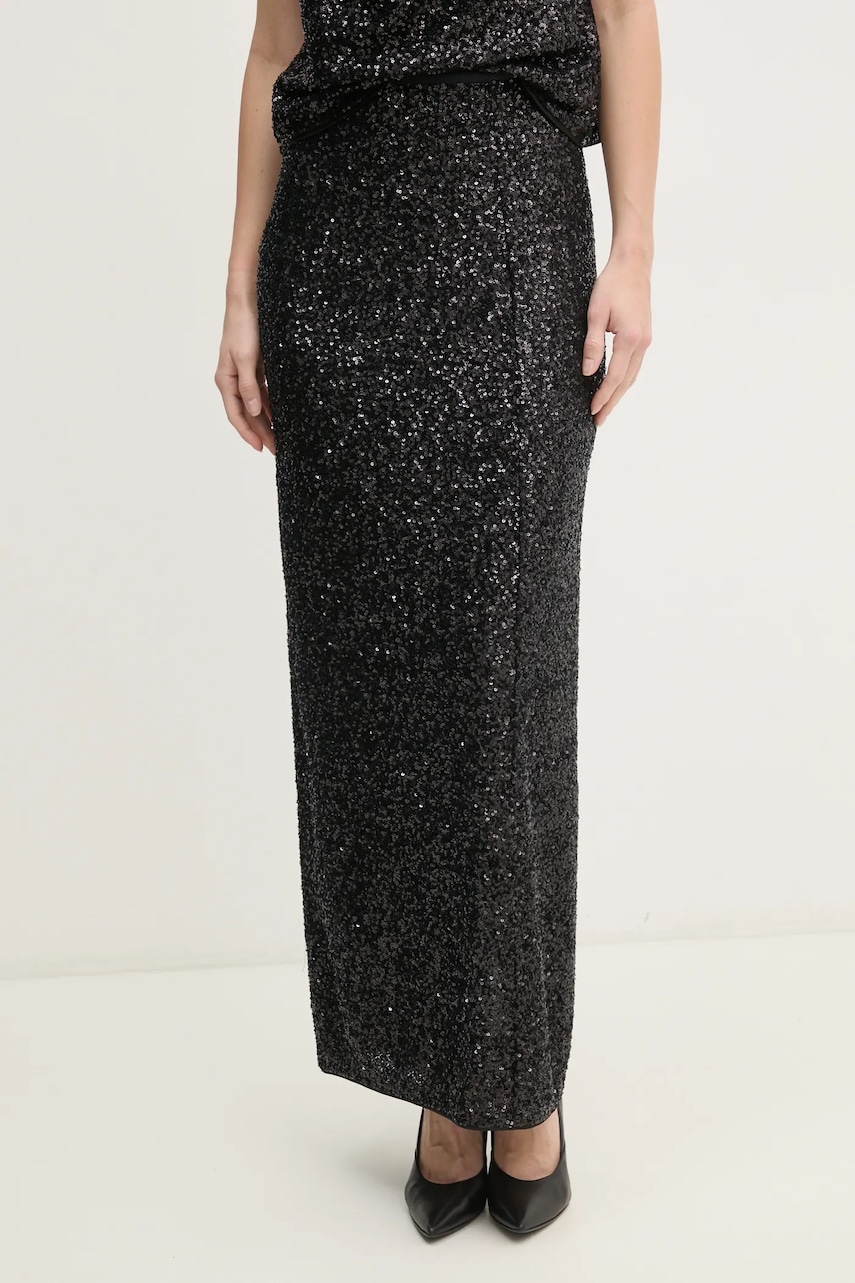 DIANE VON FURSTENBERG fusta culoarea negru, maxi, creion, DVFKL4S001