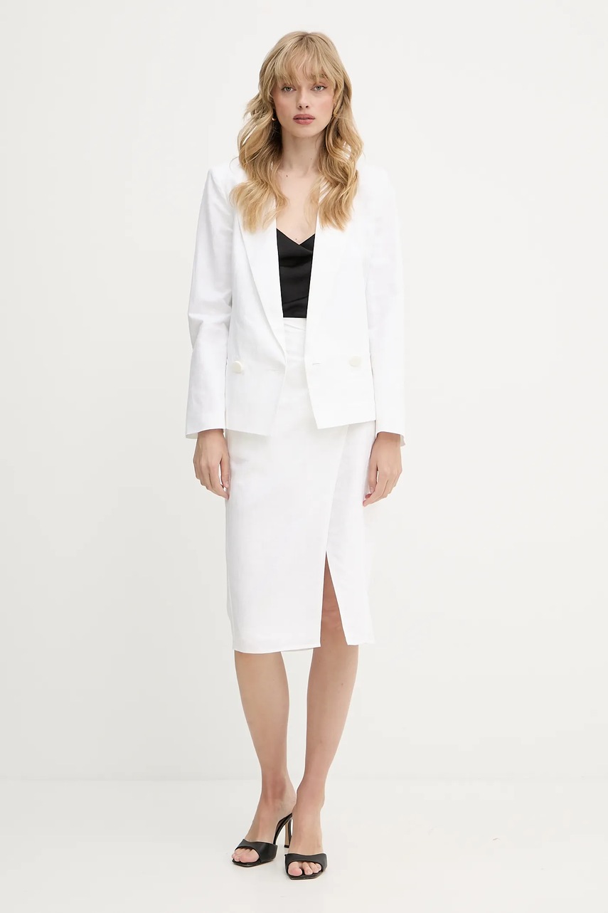 Юбка Armani Exchange цвет белый midi прямая XW000458 AF12814 Юбка Armani Exchange цвет белый midi прямая XW000458 AF12814