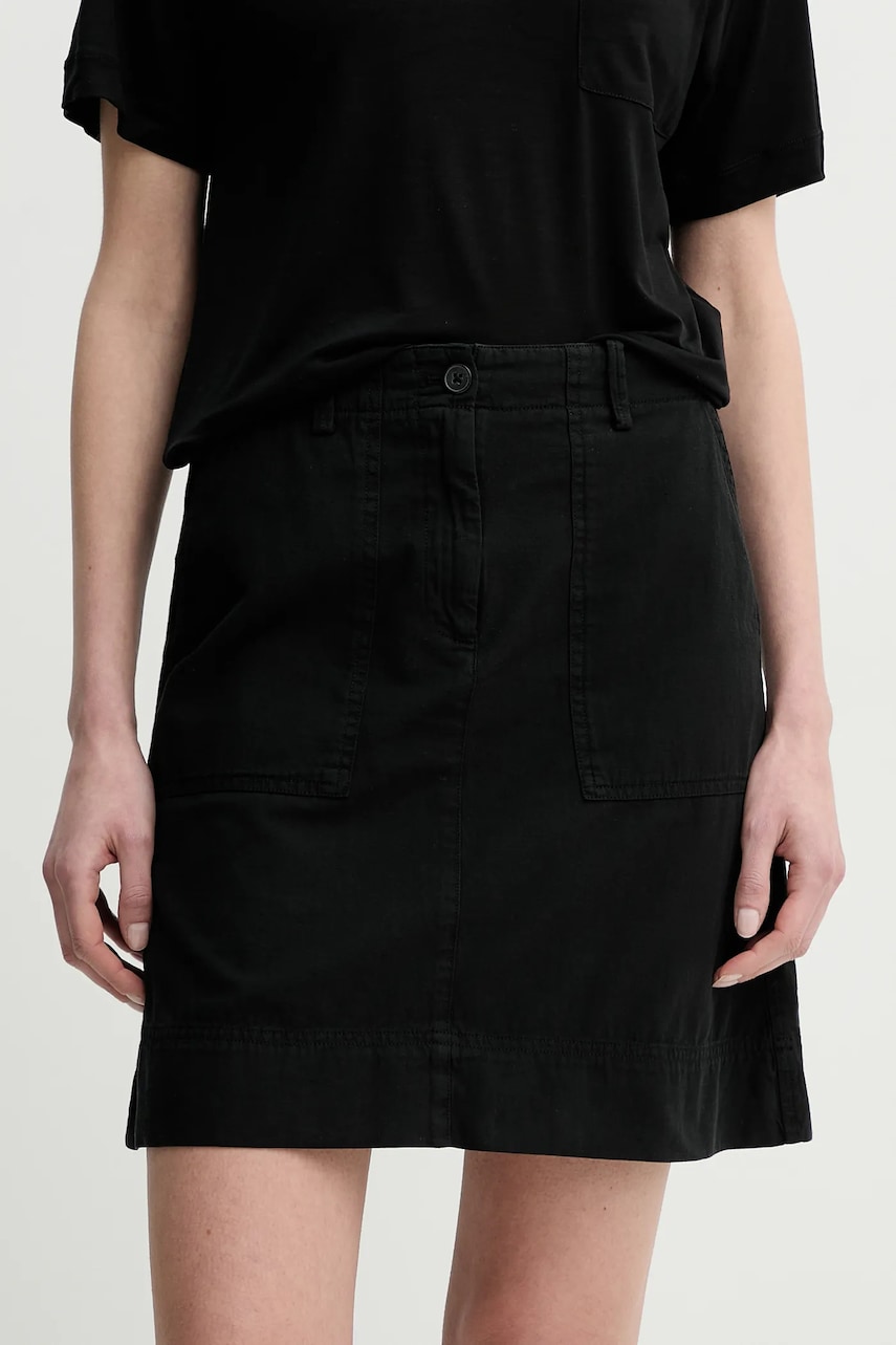 Marc O'Polo fustă din amestec de in culoarea negru, mini, evazati, 503134020033