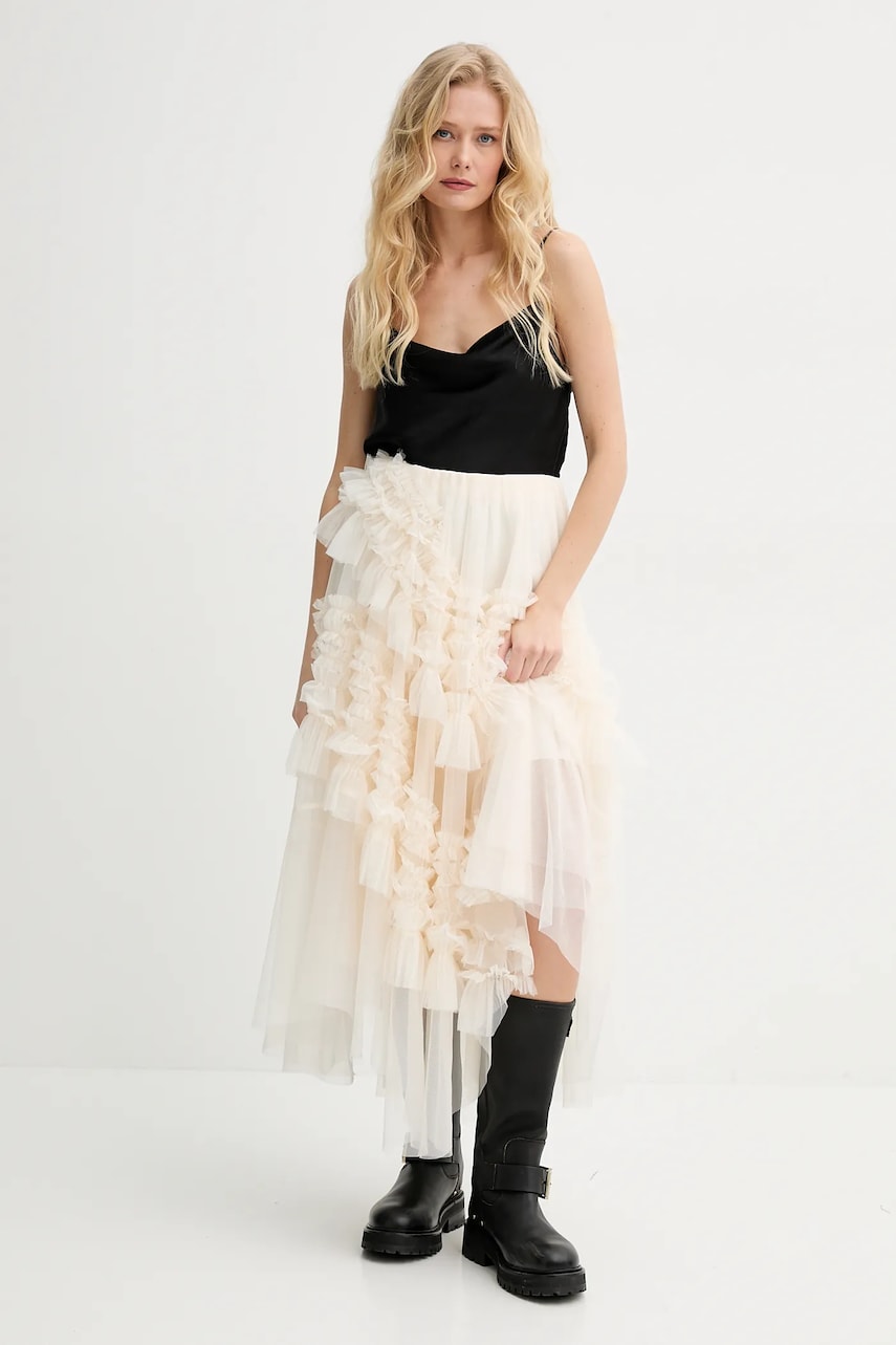 Юбка AllSaints JEN цвет белый midi расклешённая W079RB Юбка AllSaints JEN цвет белый midi расклешённая W079RB