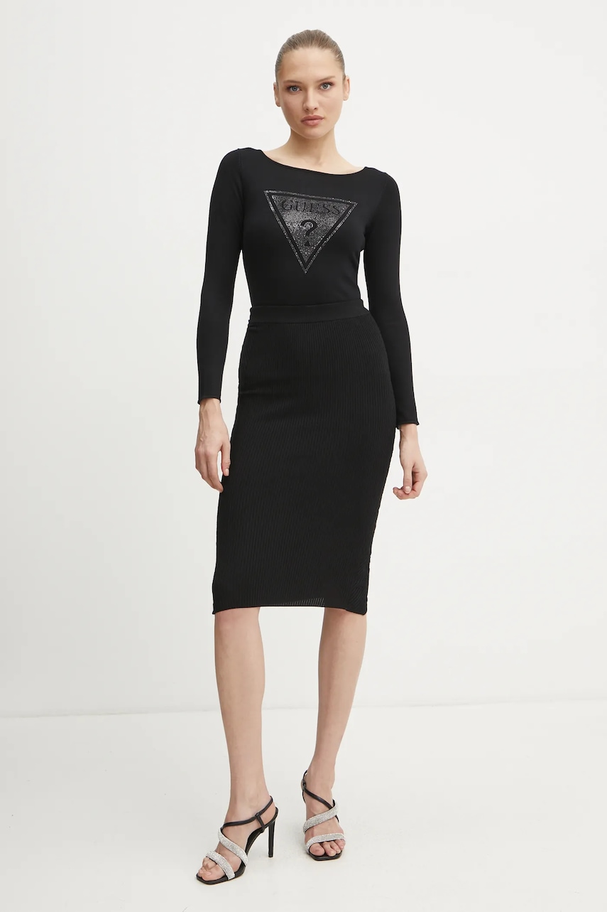 Юбка Guess KATELYN цвет чёрный midi карандаш W5RD15 Z2V62 Юбка Guess KATELYN цвет чёрный midi карандаш W5RD15 Z2V62