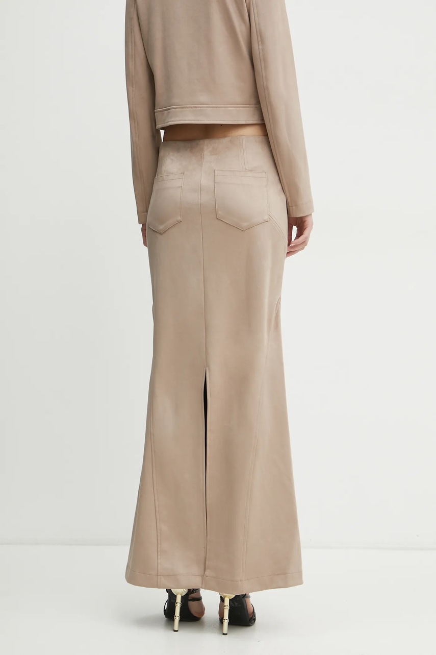 Φούστα Guess TARQUINIA χρώμα: μπεζ, W5RD51 WE0L0 φωτογραφία