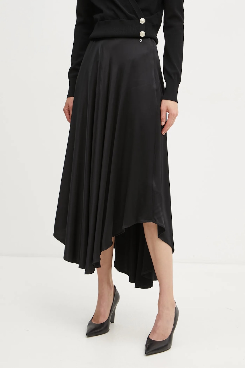 Levně Sukně Guess VENUSTA černá barva, midi, áčková, W5RD58 WGY20